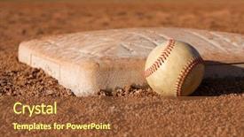  Presentation with base - Beautiful theme featuring baseball near second base backdrop and a tawny brown colored foreground