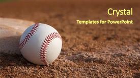  Presentation with third - Slide set with baseball near third base background and a tawny brown colored foreground