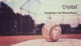  Presentation with vintage baseball - Presentation design enhanced with baseball on a base vintage background and a soft green colored foreground