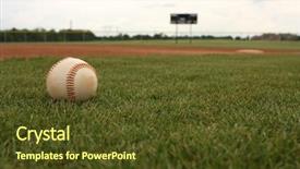  Presentation with baseball field - Theme having baseball on the field background and a tawny brown colored foreground