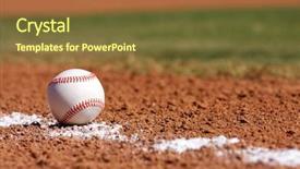  Presentation with baseball field - Audience pleasing presentation consisting of baseball on the field backdrop and a tawny brown colored foreground