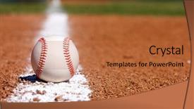 Presentation with baseball field - PPT theme having baseball on the field background and a red colored foreground