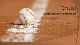  Presentation with mlb baseball - Cool new PPT layouts with baseball on the infield chalk backdrop and a coral colored foreground