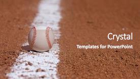  Presentation with mlb baseball - Presentation theme enhanced with baseball on the infield chalk background and a tawny brown colored foreground