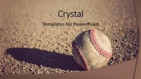  Presentation with vintage baseball - Beautiful PPT layouts featuring baseball on the infield dirt backdrop and a coral colored foreground