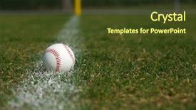  Presentation with baseball field - Theme having baseball on the outfield chalk background and a tawny brown colored foreground