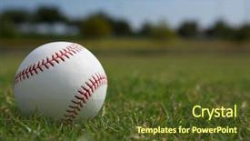  Presentation with grass - Presentation with baseball on the outfield grass background and a tawny brown colored foreground
