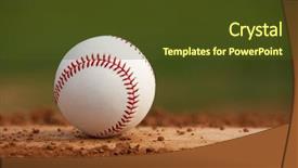  Presentation with baseball field - Audience pleasing slides consisting of baseball on the pitchers mound backdrop and a tawny brown colored foreground