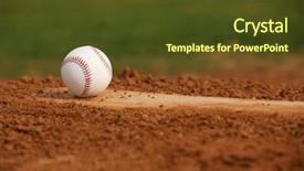  Presentation with baseball - Amazing slide set having baseball on the pitchers mound backdrop and a tawny brown colored foreground