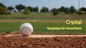  Presentation with baseball field - Slide deck featuring baseball on the pitchers mound background and a tawny brown colored foreground