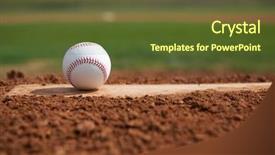  Presentation with mlb baseball - Cool new slide set with baseball on the pitchers mound backdrop and a tawny brown colored foreground