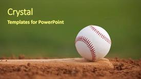  Presentation with baseball - PPT layouts enhanced with baseball on the pitchers mound background and a tawny brown colored foreground