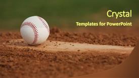  Presentation with mlb baseball - Beautiful PPT theme featuring baseball on the pitchers mound backdrop and a tawny brown colored foreground