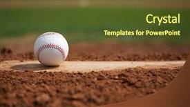  Presentation with baseball field - Audience pleasing presentation consisting of baseball on the pitchers mound backdrop and a tawny brown colored foreground