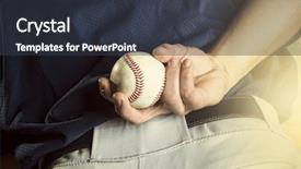  Presentation with baseball - Slides featuring baseball pitcher ready to pitch background and a dark gray colored foreground
