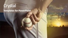  Presentation with ready - Theme featuring baseball pitcher ready to pitch background and a coral colored foreground