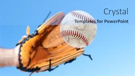  Presentation with baseball player - Theme featuring baseball-player-and-outfielder-prepares background and a light blue colored foreground