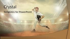  Presentation with baseball player - Slides having baseball player in dynamic action background and a  colored foreground