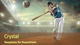  Presentation with baseball player - Slides consisting of baseball players in action background and a tawny brown colored foreground