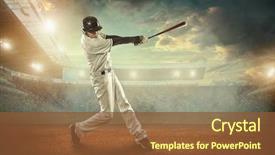  Presentation with stadium - Presentation theme featuring baseball players in action background and a tawny brown colored foreground