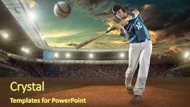  Presentation with stadium - Cool new theme with baseball players in action backdrop and a tawny brown colored foreground