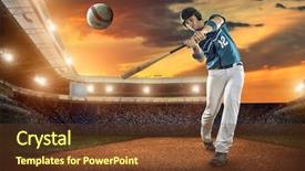  Presentation with stadium - Slides having baseball players in action background and a tawny brown colored foreground