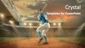  Presentation with stadium - Colorful slide deck enhanced with baseball players in action backdrop and a  colored foreground