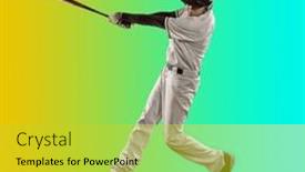  Presentation with dynamic - Presentation theme featuring baseball-players-in-dynamic-action background and a yellow colored foreground