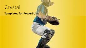  Presentation with dynamic - Presentation theme featuring baseball-players-in-dynamic-action background and a yellow colored foreground