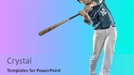  Presentation with dynamic - Slides enhanced with baseball-players-in-dynamic-action background and a light blue colored foreground