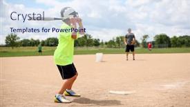  Presentation with coach - Colorful theme enhanced with baseball-practice-coach-pitching backdrop and a sky blue colored foreground