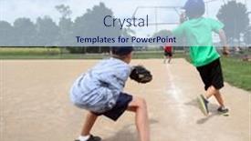  Presentation with pickle - Slide set enhanced with baseball-practice-coach-throwing background and a sky blue colored foreground