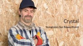  Presentation with carpenter - Cool new presentation theme with baseball presentation - carpenter in a cap backdrop and a  colored foreground