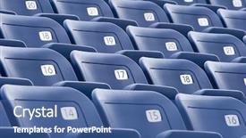  Presentation with plastics - Cool new presentation theme with baseball presentation - empty stadium plastics seats backdrop and a ocean colored foreground