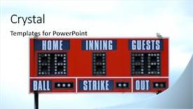  Presentation with scoreboard - PPT layouts with baseball scoreboard and sky background and a cool aqua colored foreground