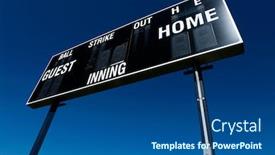  Presentation with teams - Slide deck with baseball-scoreboard-score-in-competition background and a ocean colored foreground