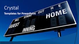  Presentation with teams - Beautiful slide deck featuring baseball-scoreboard-score-in-competition backdrop and a navy blue colored foreground