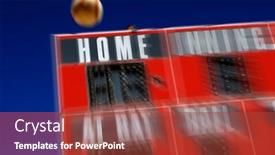  Presentation with homerun - Presentation design featuring baseball-scoreboard-sports-with-homerun background and a red colored foreground