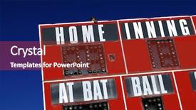  Presentation with scoreboard football - Cool new PPT theme with baseball scoreboard sports backdrop and a tawny brown colored foreground