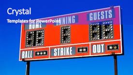  Presentation with scoreboard - Audience pleasing theme consisting of baseball scoreboard with details backdrop and a cobalt blue colored foreground