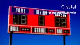  Presentation with scoreboard - PPT theme having baseball-scoreboard-with-details background and a black colored foreground