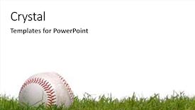  Presentation with baseball field - Beautiful presentation design featuring baseball sitting in the grass backdrop and a white colored foreground
