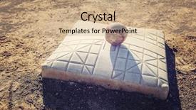  Presentation with base - Presentation theme featuring baseball sitting on a base background and a coral colored foreground