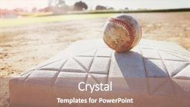  Presentation with base - Slide deck enhanced with baseball sitting on a base background and a coral colored foreground