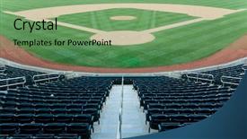  Presentation with baseball diamond - PPT layouts with baseball stadium with seating background and a seafoam green colored foreground