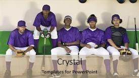  Presentation with baseball team - PPT layouts consisting of banking - book bank and money background and a teal colored foreground