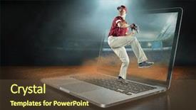  Presentation with dynamic - Slides consisting of baseball under stadium lights background and a tawny brown colored foreground