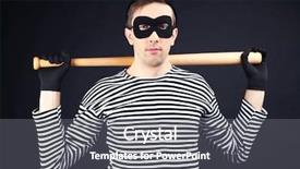  Presentation with black - Amazing slide set having baseballpirates - thief isolated on black backdrop and a  colored foreground