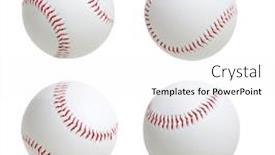  Presentation with background - Colorful slides enhanced with basebalsl-ball-isolated-on-white backdrop and a white colored foreground