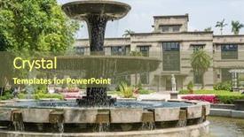  Presentation with taiwan - Cool new theme with baseline - fountain multi-tiered outdoors in taipei backdrop and a tawny brown colored foreground